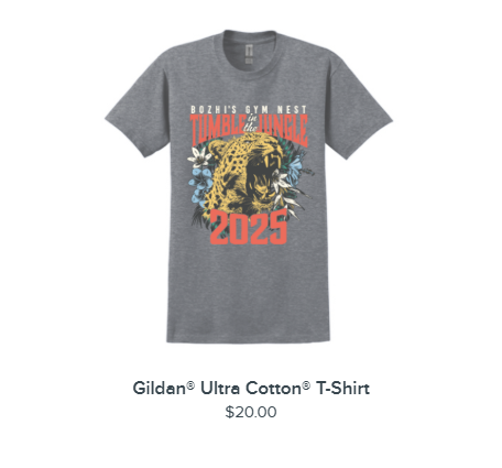 Tumble in the Jungle Plain Gray Tshirt